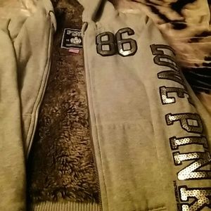 (SOLD)Pink sequin hooded full zip(SOLD)